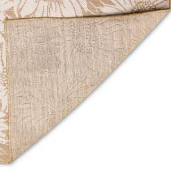 Sand Floral Blooms Outdoor Area Rug, 7x9