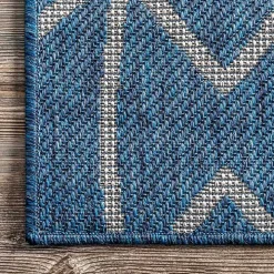 Sanford Blue Geometric Shapes Outdoor Rug, 8x10