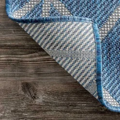 Sanford Blue Geometric Shapes Outdoor Rug, 8x10