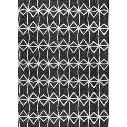 Sanford Gray Geometric Shapes Outdoor Rug, 5x8