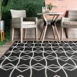 Sanford Gray Geometric Shapes Outdoor Rug, 8x10