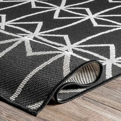 Sanford Gray Geometric Shapes Outdoor Rug, 5x8