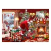 Santa by the Fire Canvas Art Print