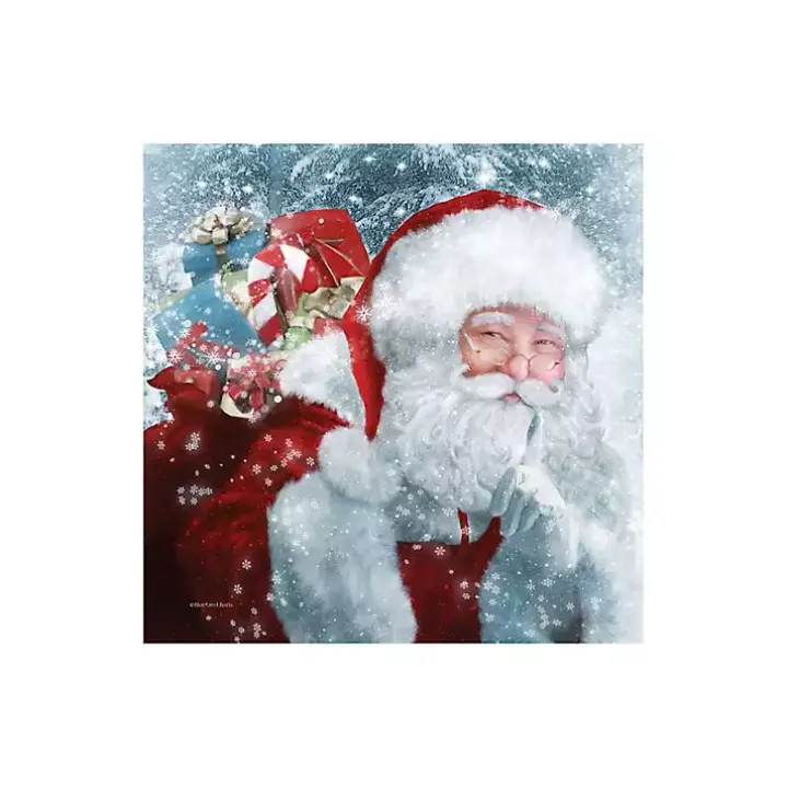 Santa Gifts & Snowflakes Canvas Print, 40x40 in.