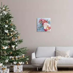 Santa Gnome with Lights Canvas Art Print