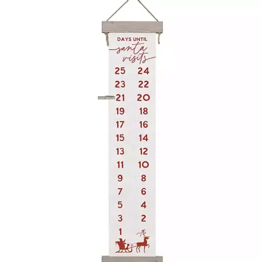 Santa Visits Countdown Hanging Wall Plaque