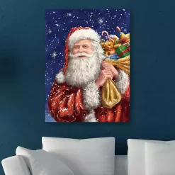 Santa with His Sack Of Gifts Canvas Art Print