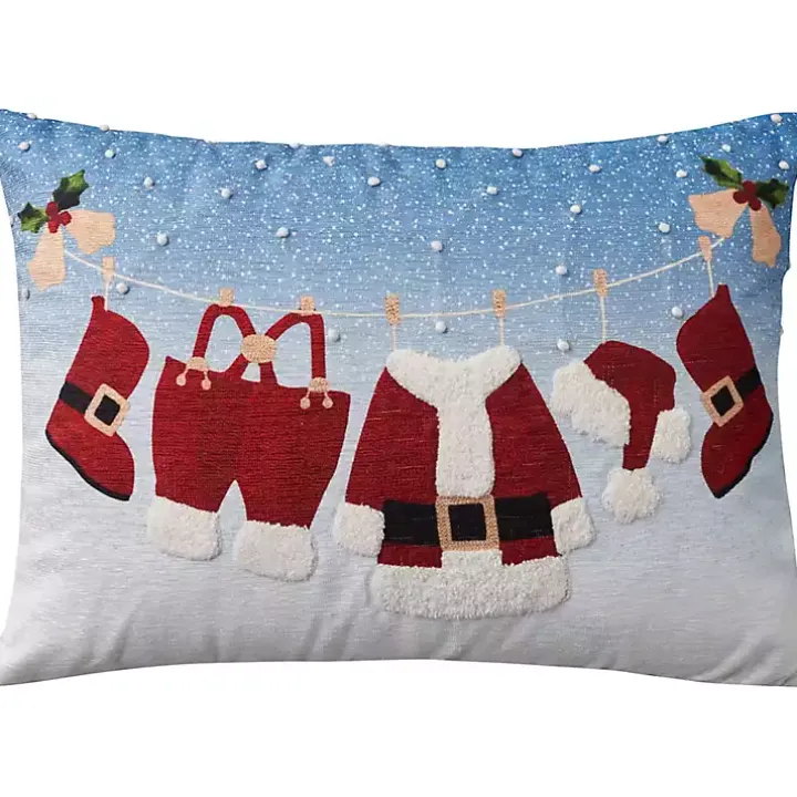 Santa's Clothesline Lumbar Pillow