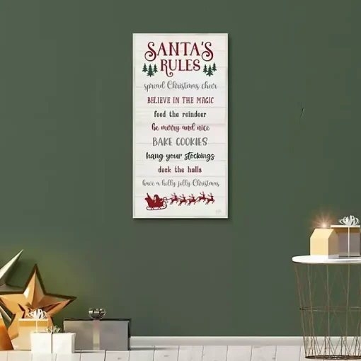 Santa's Rules Framed Canvas Print