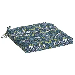 Sapphire Aurora Damask Luxe Outdoor Seat Cushion