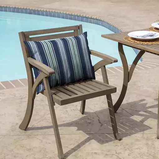 Sapphire Aurora Stripe Outdoor Lumbar Pillow