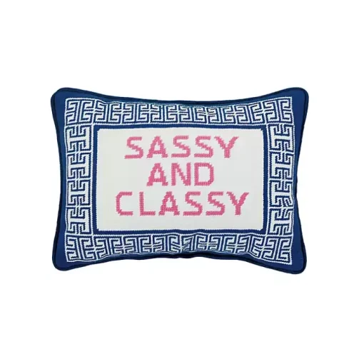Sassy and Classy Needlepoint Throw Pillow