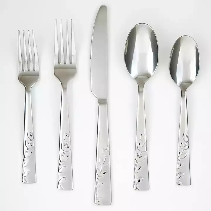 Satin Sand Blossom 20-pc. Flatware Set