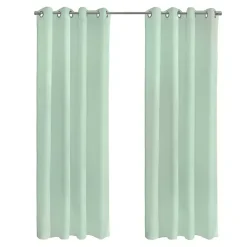 Seafoam Green Boucle Sheer Curtain Panel, 95 in.