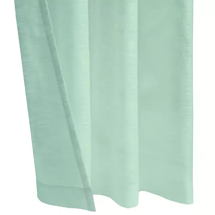 Seafoam Green Boucle Sheer Curtain Panel, 95 in.