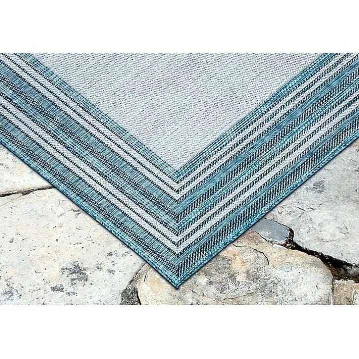 Seaglass Lined Frame Outdoor Area Rug, 6x9
