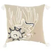 Seashore Treasures Embroidered Throw Pillow