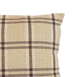 Sepia Woven Plaid Throw Pillow