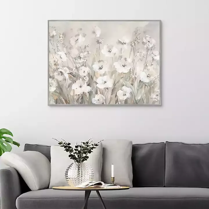 Shades of White Summer Framed Canvas Art Print