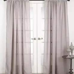 Sheer Dark Linen Curtain Panel, 108 in.