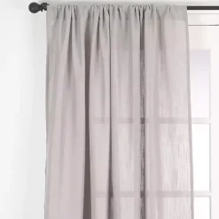 Sheer Dark Linen Curtain Panel, 108 in.