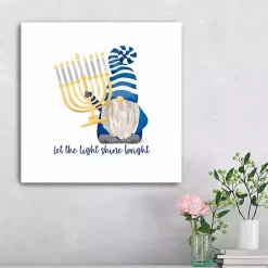 Shine Bright Menorah Gnome Canvas Art Print