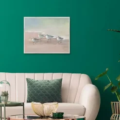 Shorebirds on the Sand Framed Canvas Art Print