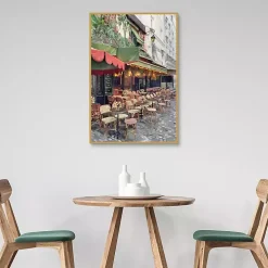 Sidewalk Cafe Framed Canvas Art Print