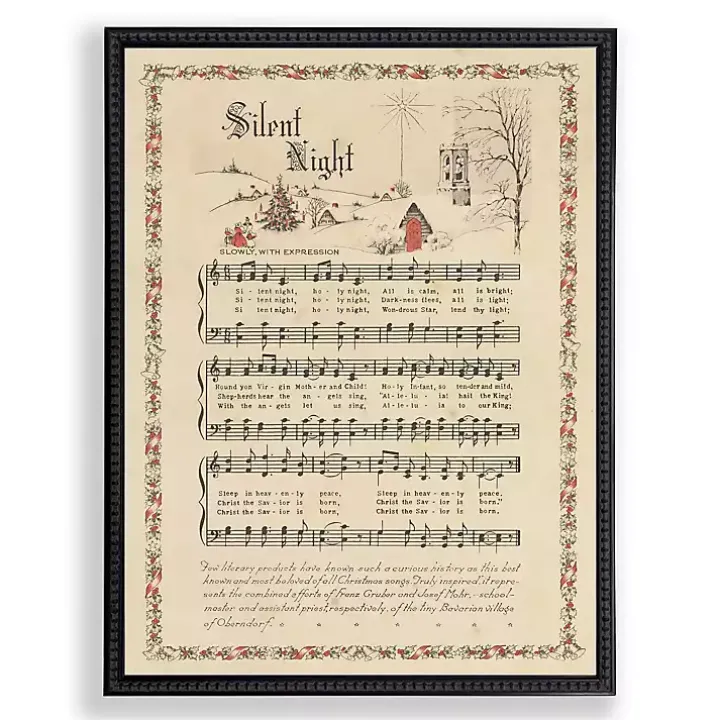 Silent Night Christmas Hymn Wall Plaque