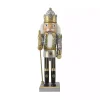 Silver and Gold Sequin Soldier Nutcracker