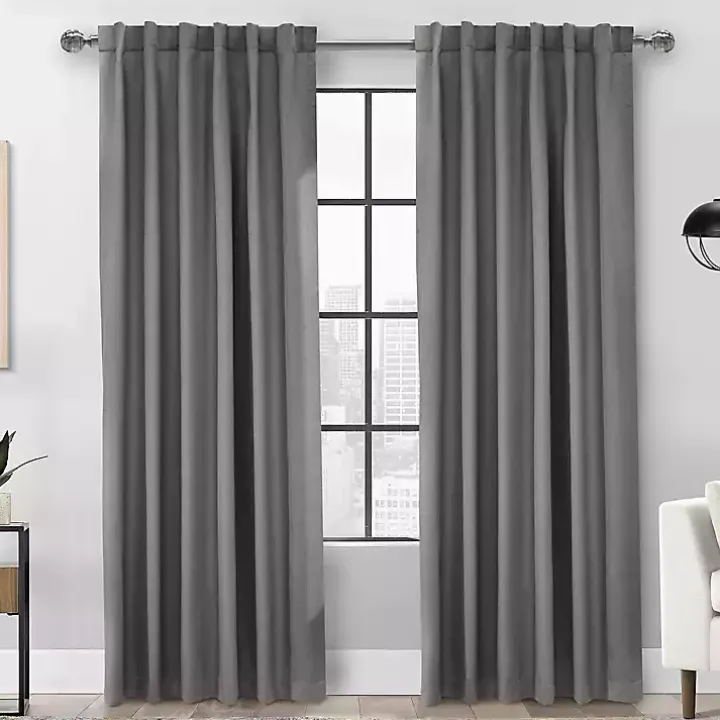 Silver Baxter Blackout Curtain Panel, 95 in.