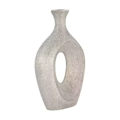 Silver Beaded Cut Out Vase