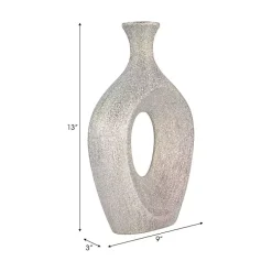 Silver Beaded Cut Out Vase