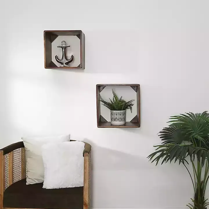 Silver Ceramic Anchor Statue, 10 in.