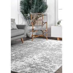 Silver Deena Abstract Area Rug, 5x8