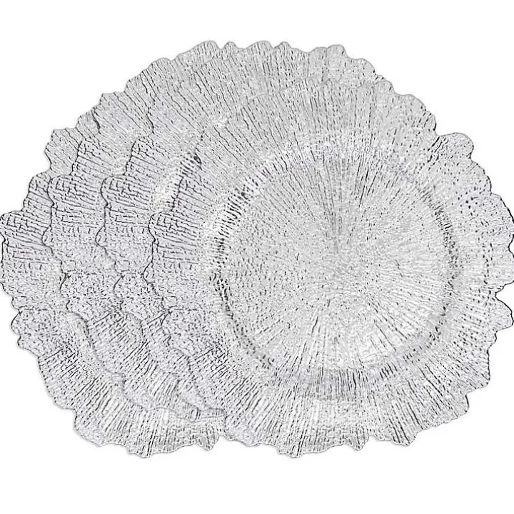 Silver Elegance Starburst Chargers, Set of 4