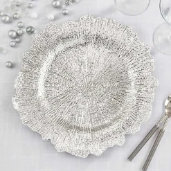 Silver Elegance Starburst Chargers, Set of 4