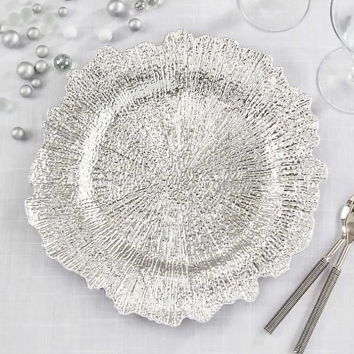 Silver Elegance Starburst Chargers, Set of 4