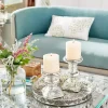 Silver Glass Ornate 2-pc. Pillar Candle Holder Set