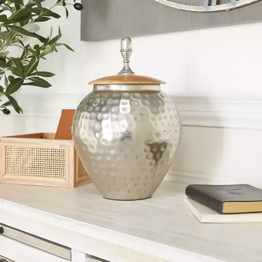 Silver Jar with Mango Wood Lid