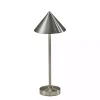 Silver Metal Cone Shade Cordless Table Lamp