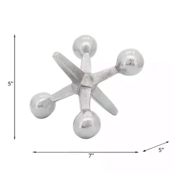 Silver Metal Jack Sculpture