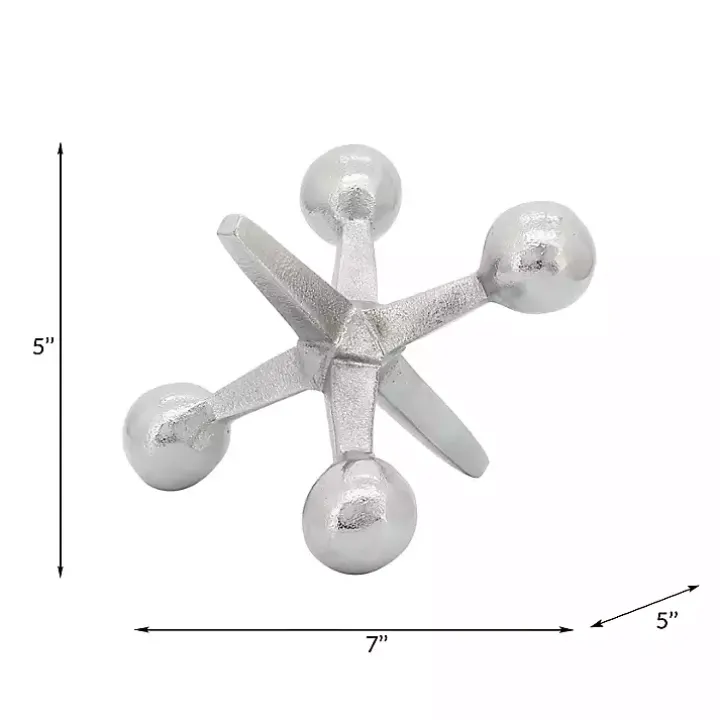 Silver Metal Jack Sculpture