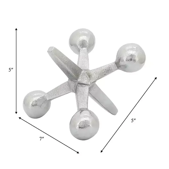 Silver Metal Jack Sculpture