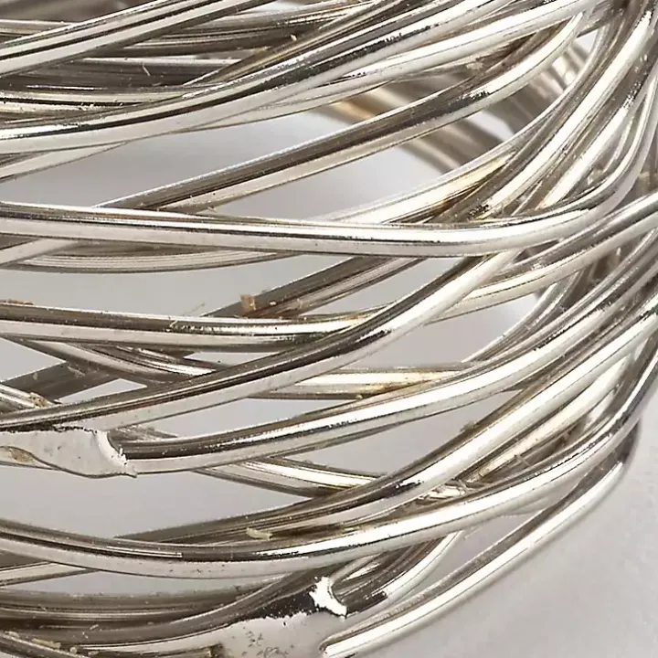 Silver Metal Twine Napkin Rings, Set of 4