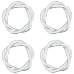 Silver Resin Twisted Napkin Rings, Set of 4