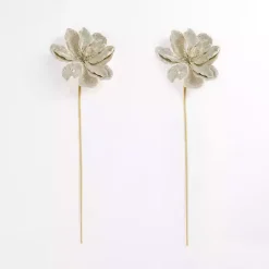 Silver Sequin Magnolia Picks, Set of 2
