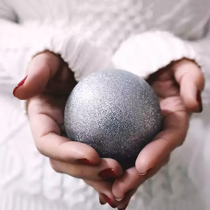 Silver Shatterproof Ball Ornaments, Set of 32