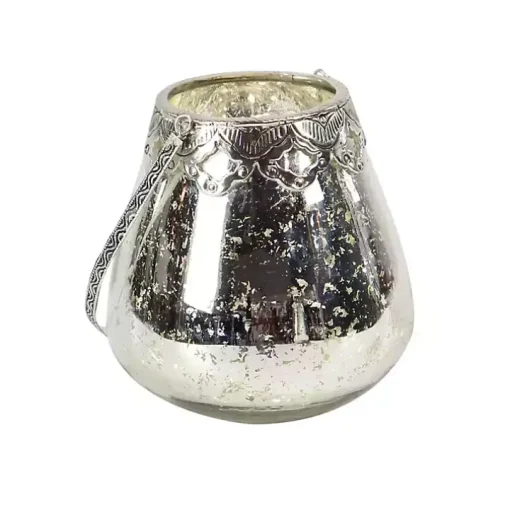 Silver Speckled Votive Candle Holders, Set of 3