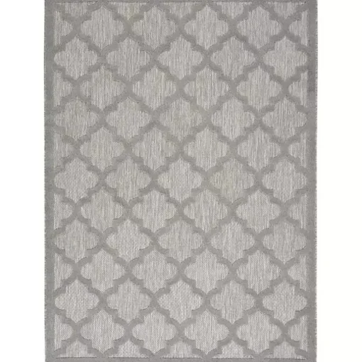 Silver Trellis Indoor/Outdoor Area Rug, 5x7